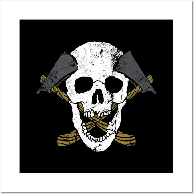 Skull Axe (for Dark Color) Wall Art by quilimo